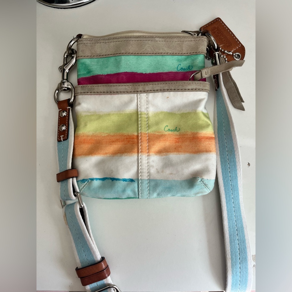 Coach Colorful Stripe Crossbody Bag